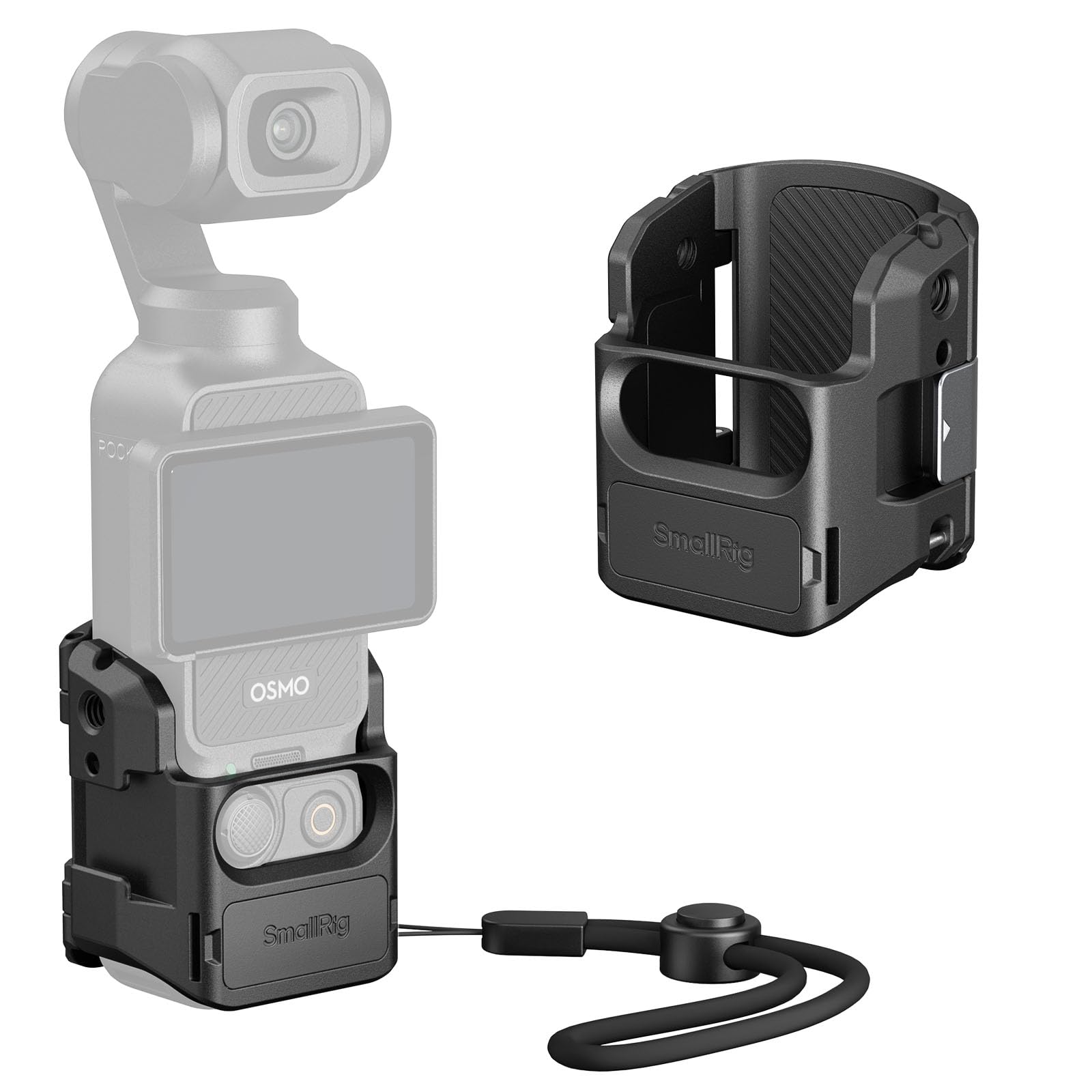 SMALLRIG Expansion Adapter Accessorie for DJI Osmo Pocket 3, Aluminium Protective Cage, 52g Lightweight Mount for Pocket 3, with Cold Shoe Mount, 1/4"-20 Threaded Toles and Claw Ports