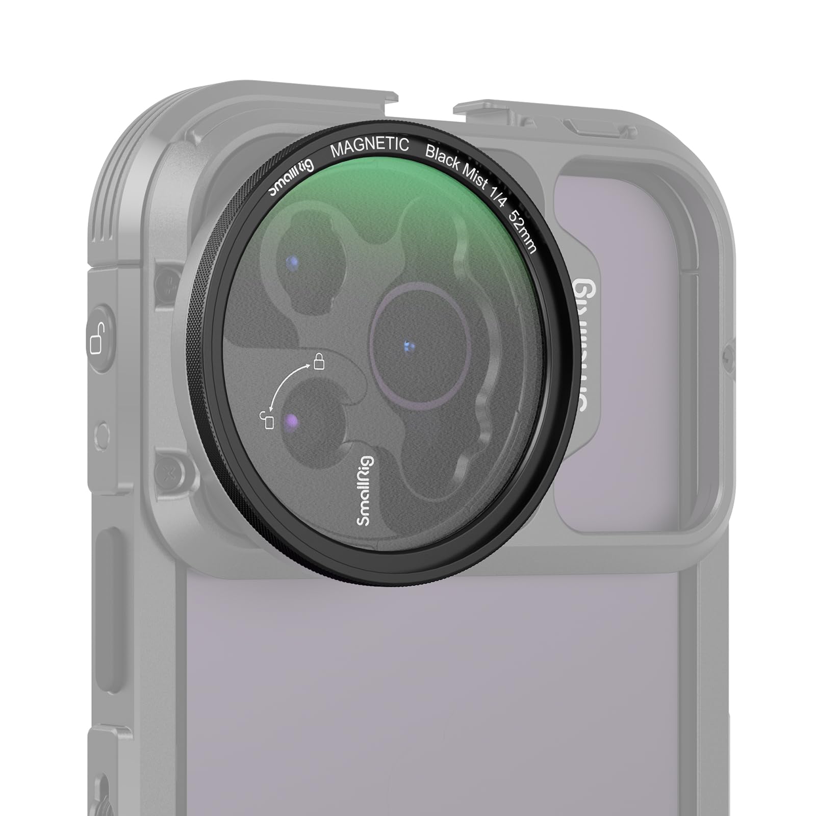 SmallRig 52mm Magnetic Black Diffusion 1/4 Filter Mist Dream Cinematic Effect Filter HD Optical Glass 28 Layers Multi Nano Coated for Portrait Photography/Video/Vlog - 4217