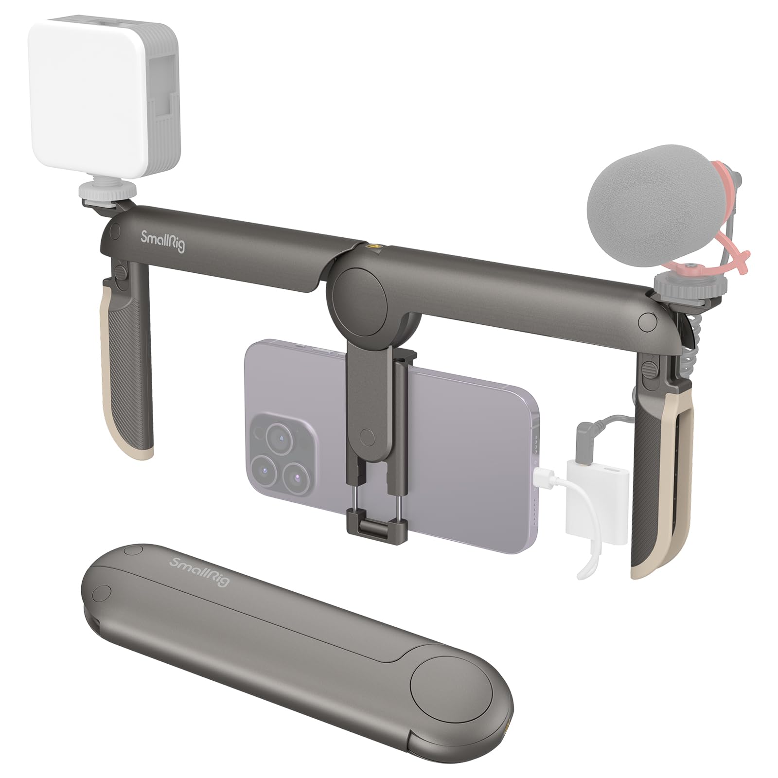 SmallRig P20 Foldable Universal Phone Cage, Smartphone Video Rig Filmmaking Vlogging Case Stabilizer for Videomaker Video-grapher for iPhone 17 16 15 14 13 for Samsung and Other Android Phones - 4047