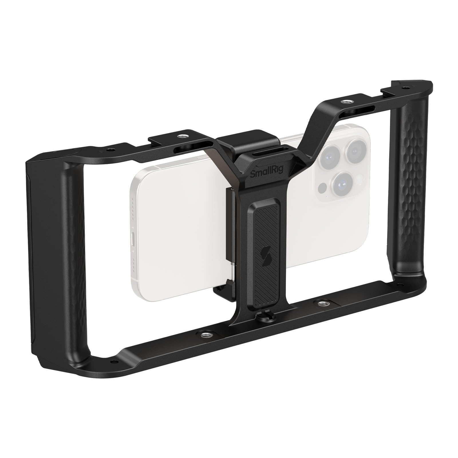SMALLRIG IG-01 Universal Phone Cage for Short Video Starters, Dual Handgrip Smartphone Video Rig with Cold Shoe Mount, for iPhone 17 16 & Android, for Creators Vlogging-5355