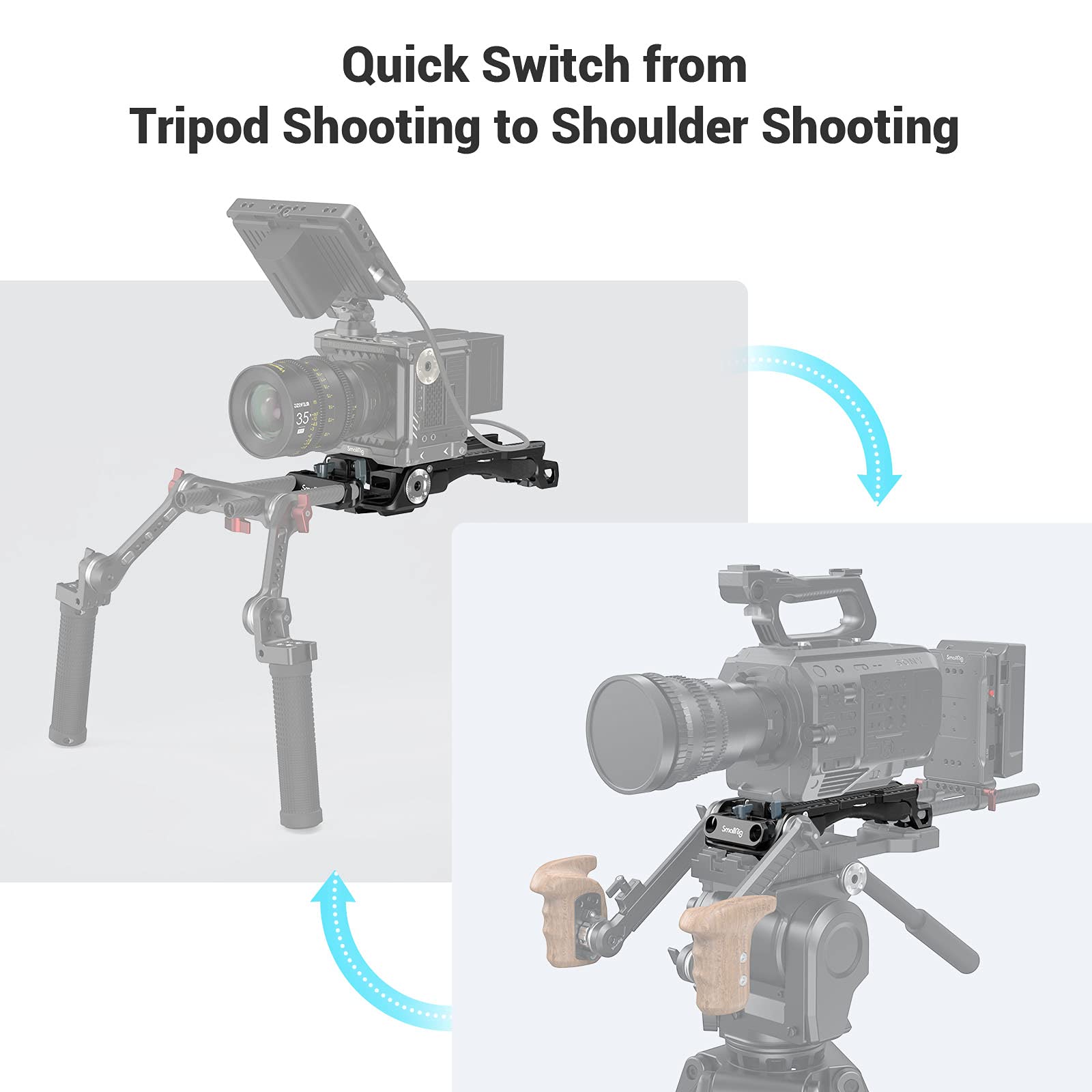 1249-smallrig-quick-release-shoulder-plate-for-sony-vct-14-tripod-adapter-with-rosettes-2837-3.jpg SMALLRIG Quick Release Shoulder Plate for Sony VCT-14 Tripod Adapter with Rosettes - 2837