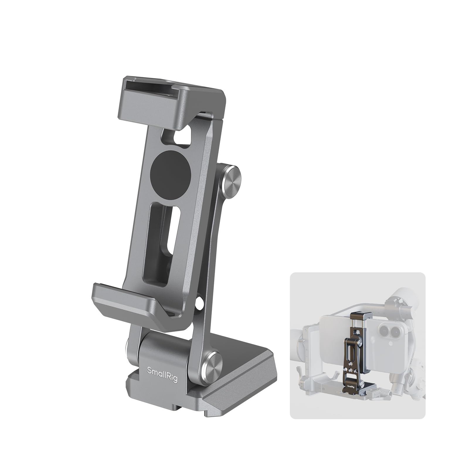 SMALLRIG Metal Phone Mount with Baseplate for Arca-Swiss,Compatible for DJI RS 4 Mini & RS 3 Mini, Phone Mount Adapter Support Free Adjustment Joints, Phone Tripod Mount for iPhone 17/16/15-5338