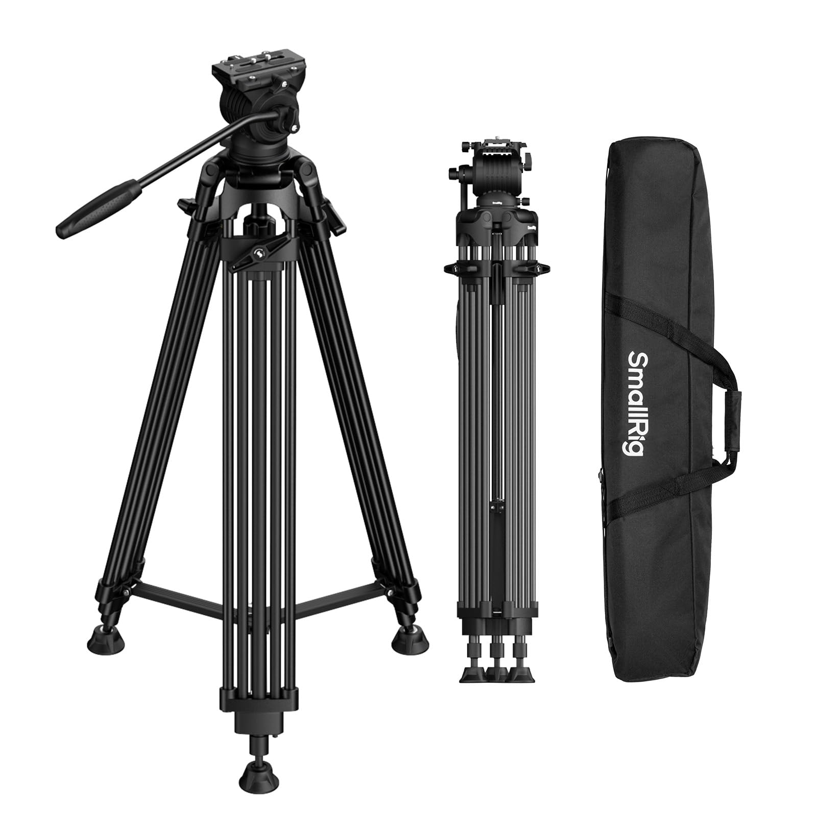 SmallRig FreeSpeed Heavy Duty Video Tripod, 74" Camera Tripod with 360° Fluid Head for Manfrotto Plate, One-Knob Quick Extend, 75mm Bowl, Load up 17.64lb for DSLR Mirrorless Camera, Camcorder- FSD14