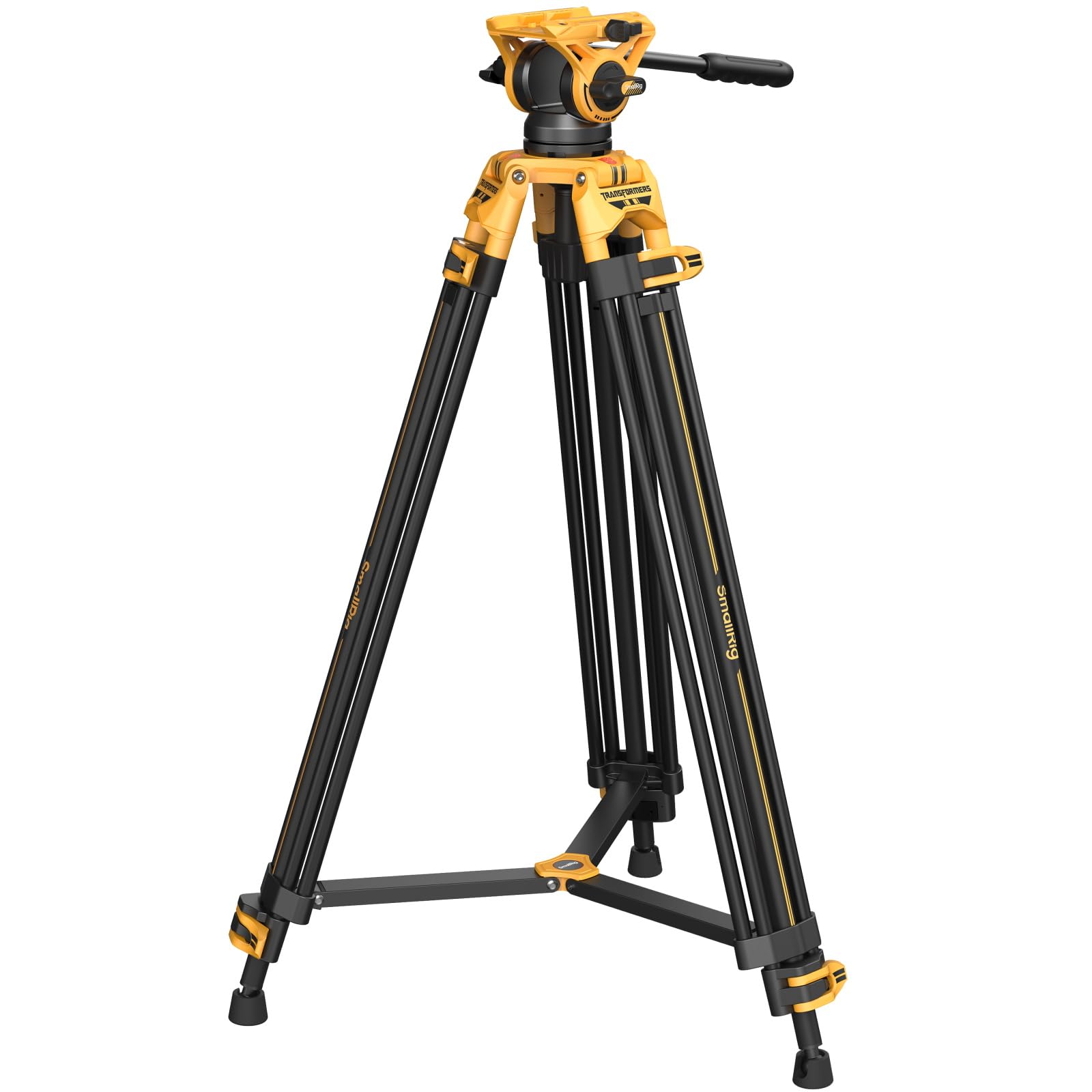 SmallRig AD-01 73''/186cm Heavy-Duty Fluid Head Tripod Bumblebee Edition, 8kg/17.6lb Load Capacity, +90° to -60° Tilt Range, Quick Release Plate for MFT for DJI