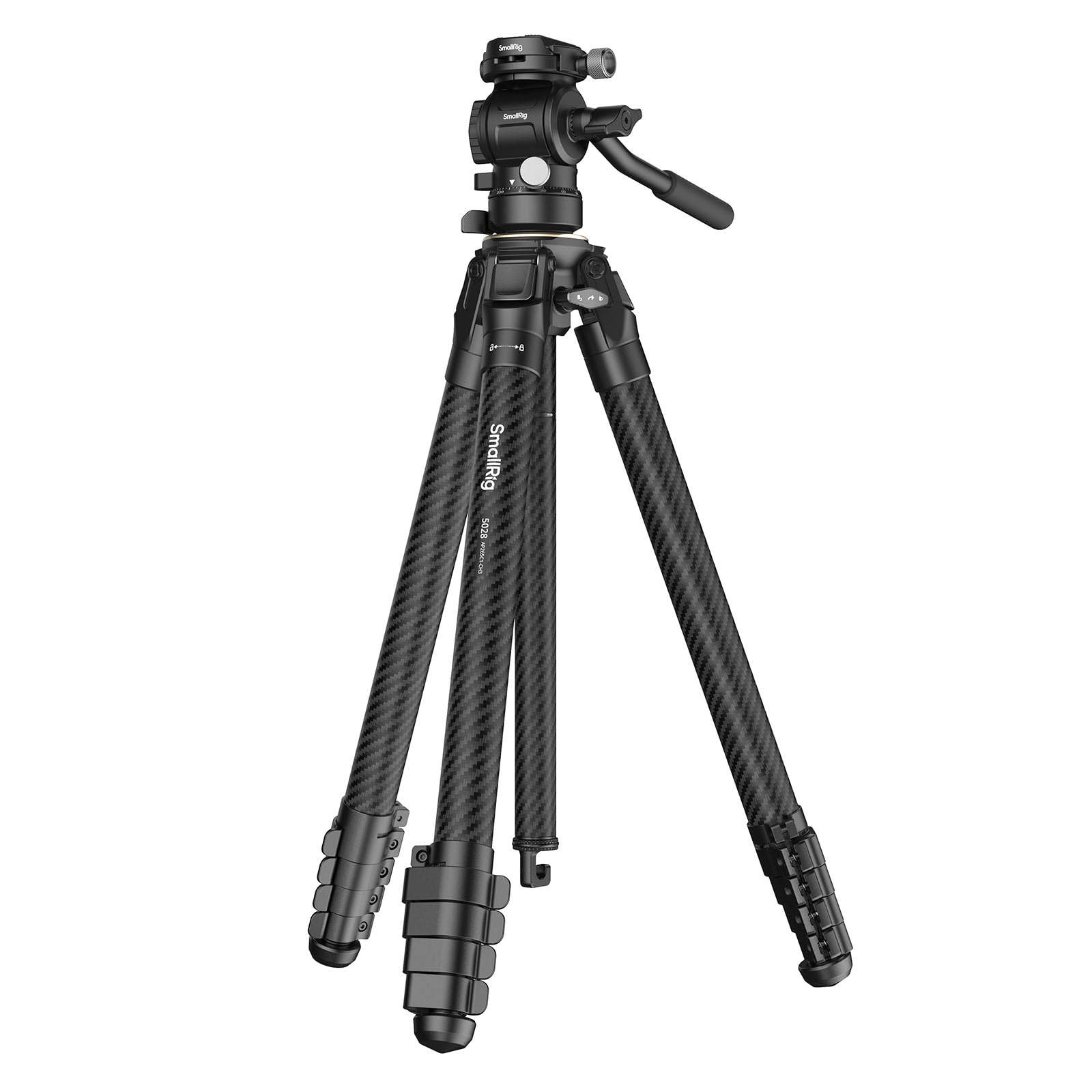 SmallRig Portable Carbon Fiber Travel Tripod Kit, 61.8'' Video Camera Tripod Monopod Video Head, Built-in QR Plate for Arca, Switchable Centre Column, Max Load 3kg / 6.6lb for Cameras, DSLR