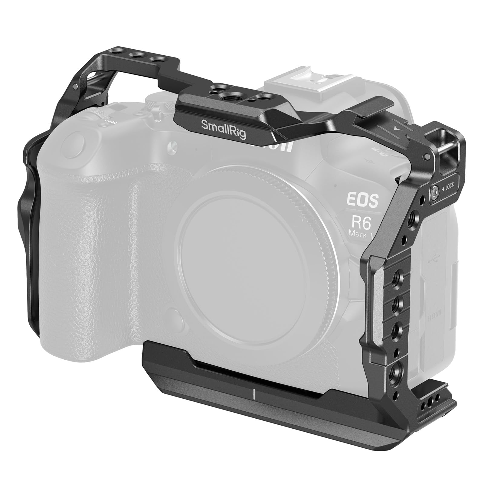 SmallRig R6 Mark II Camera Cage for Canon, Formfitting Video Making Camera Rig for Canon R6 Mark II, Built-in Dual NATO Rails, Quick Release Plate for Arca, Horizontal and Vertical Shooting
