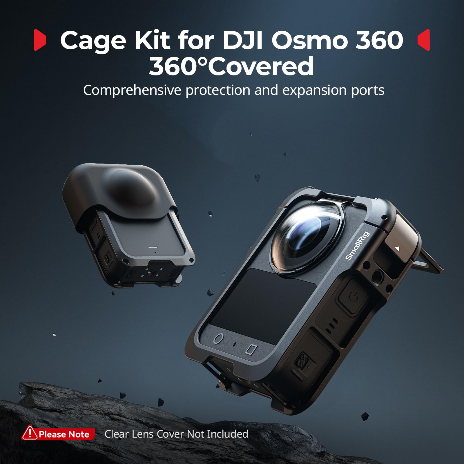 SMALLRIG Camera Cage for DJI Osmo 360, Aluminum Case Protective Frame Mount, Expansion Housing Shell for OSMO 360-5704