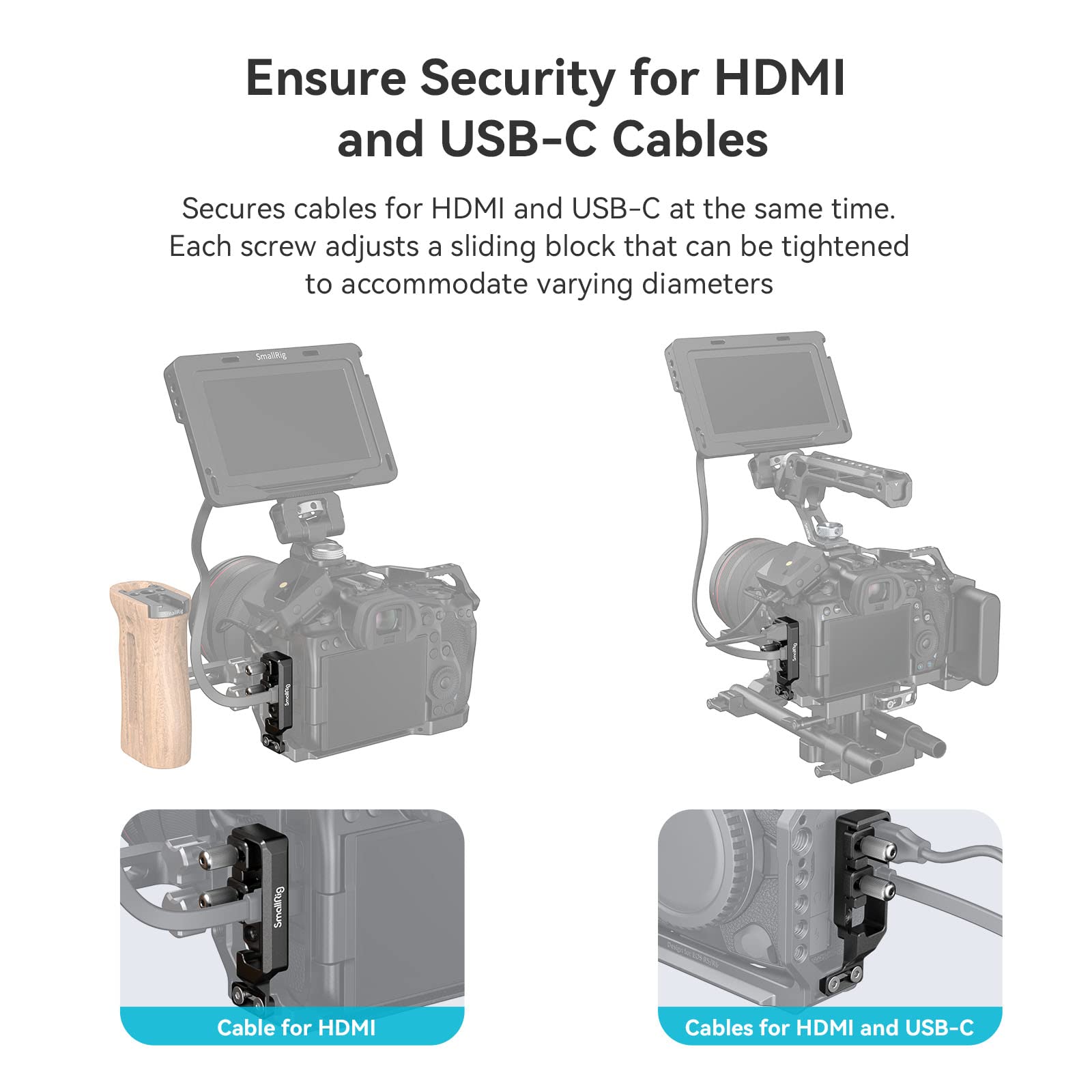 304-smallrig-cable-clamp-for-hdmi-and-usb-c-for-canon-r5-r6-r5-c-cage-2982-3464-and-r6-mark-ii-camera-cage-4159-2981-4.jpg SmallRig Cable Clamp for HDMI and USB-C for Canon R5 / R6 / R5 C Cage 2982/3464 and R6 Mark II Camera Cage 4159-2981