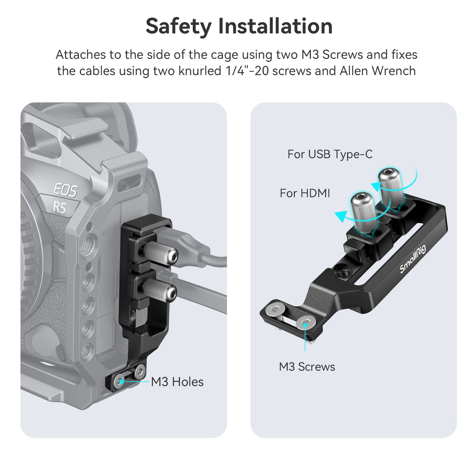 304-smallrig-cable-clamp-for-hdmi-and-usb-c-for-canon-r5-r6-r5-c-cage-2982-3464-and-r6-mark-ii-camera-cage-4159-2981-6.jpg SmallRig Cable Clamp for HDMI and USB-C for Canon R5 / R6 / R5 C Cage 2982/3464 and R6 Mark II Camera Cage 4159-2981