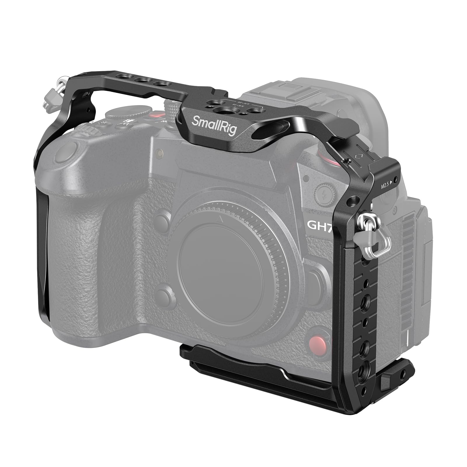 SmallRig Quick Release Cage for Panasonic LUMIX GH7 / GH6, Camera Cage with Patented HawkLock Style Cold Shoe/NATO Rail/Quick Release Plate for Arca, Full Access & Anti-Scratch Design - 4824