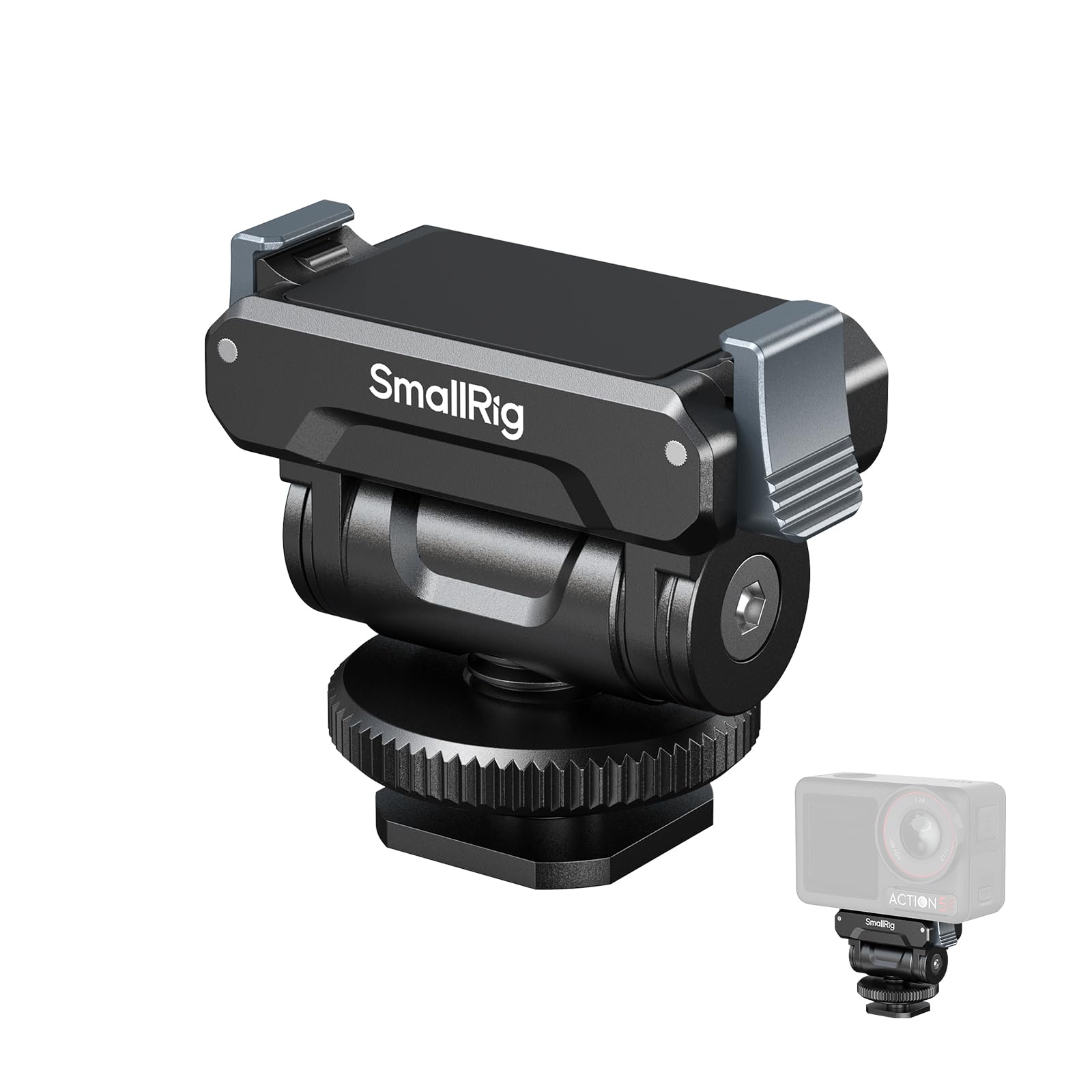 SMALLRIG Cold Shoe Adapter Mount for DJI Osmo 360 / Action 5 Pro / 4 / 3, with Quick Release Mount, 180° Tilt Adjustable - 5436