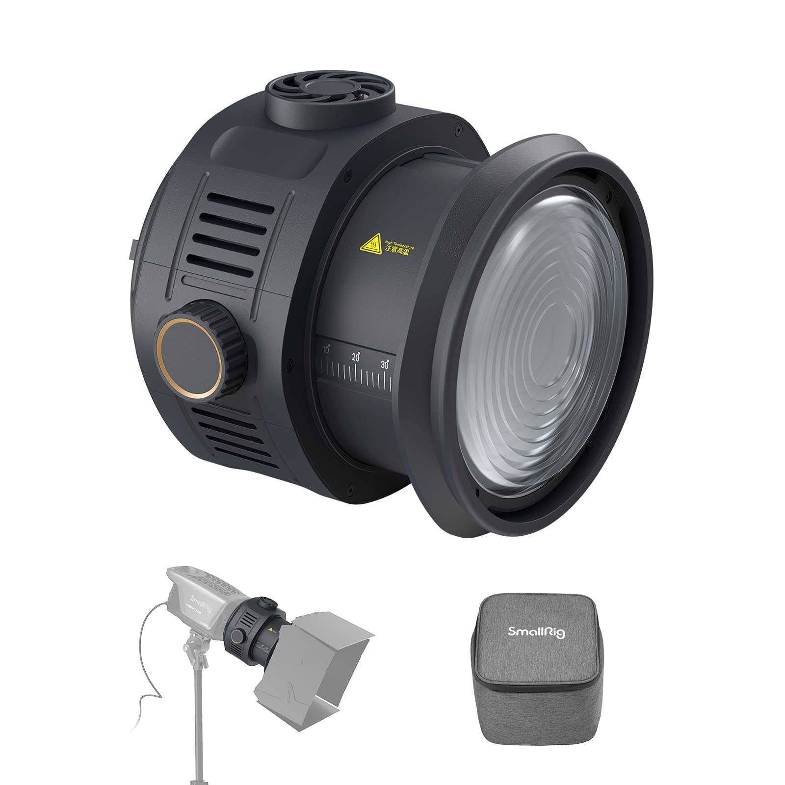 SmallRig RA-F150 Fresnel Lens with Bowens Mount, One-Handed Focus Adjustment for RC 120 RC 220 RC 350 RC 450 and Other Continuous Lights, Lighting Shaping Tool for Video Recording-4246