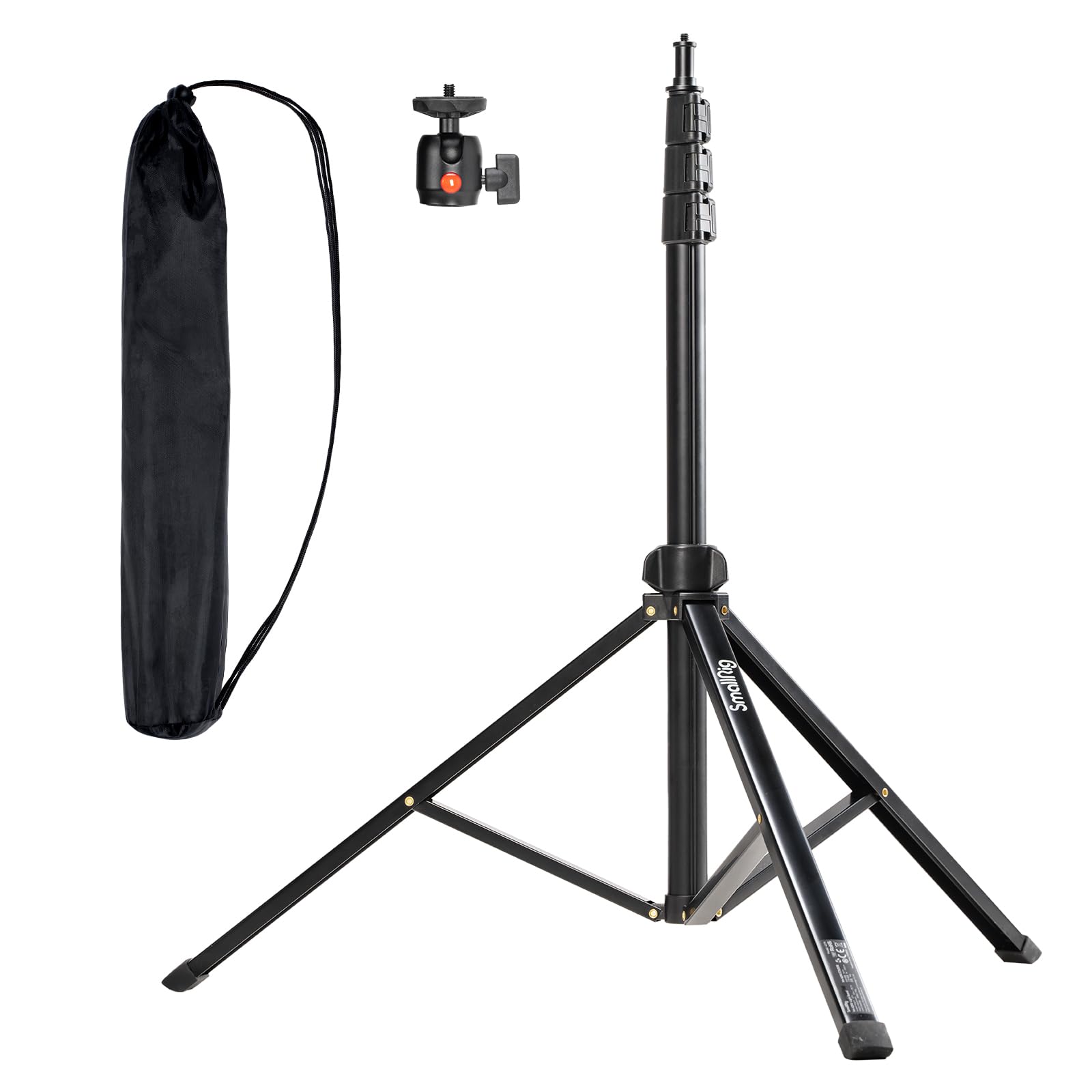 SMALLRIG RA-S200 Light Stand for Photography, 78.7" / 6.6ft / 200cm, Black, Aluminum Alloy, Supports up to 4kg, Compatible with Reflectors, Softboxes, Studio Lights, Umbrellas, Ring Light