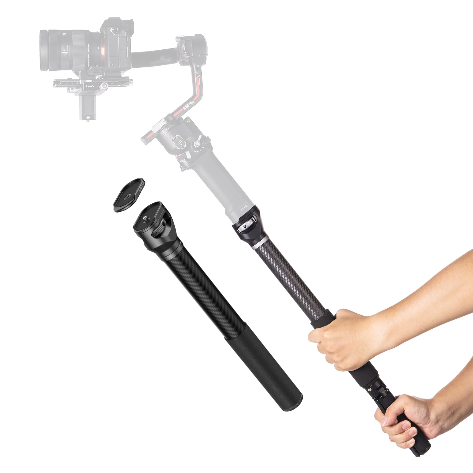 SmallRig Gimbal Extension Pole, 15" / 37cm Carbon Fiber Stabilizer Extension Arm with Anti-Deflection Baffle and 1/4-20" Screw for DJI RS 4 Mini/RS 4 / RS 4 Pro/RS 3 / RS 3 Pro/RS 3 mini/RS 2