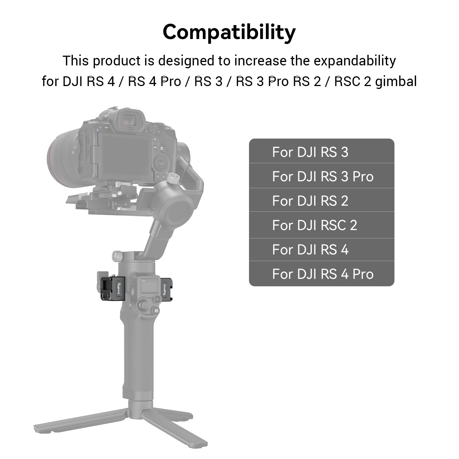 SmallRig NATO Clamp Accessory Mount for DJI RS 4 Mini/RS 2 / RSC 2 / RS 3 / RS 3 Pro/RS 3 mini/RS 4 / RS 4 Pro Gimbal - 3025