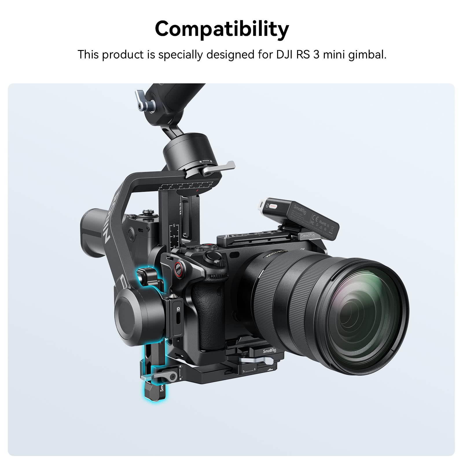 SmallRig Extended Vertical Arm for DJI RS 3 mini, Extension Mount Plate for DJI RS 3 Mini - 4196