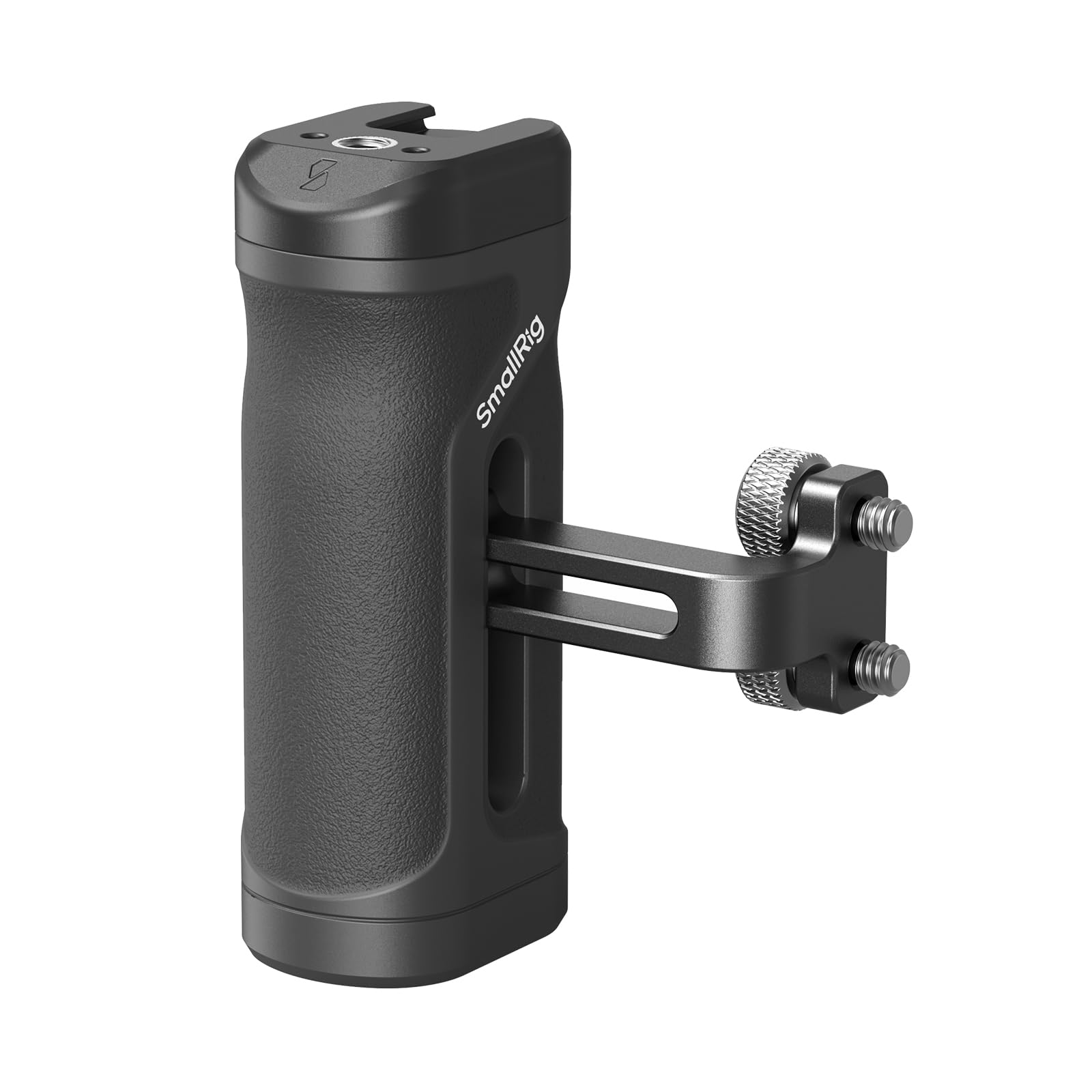 SmallRig Mini Side Handle for 1/4"-20 Threaded Holes, Camera Cage Handle for Left or Right Hand, Up and Down Adjustable, with Built-in Cold Shoe & Threaded Hole - 4755