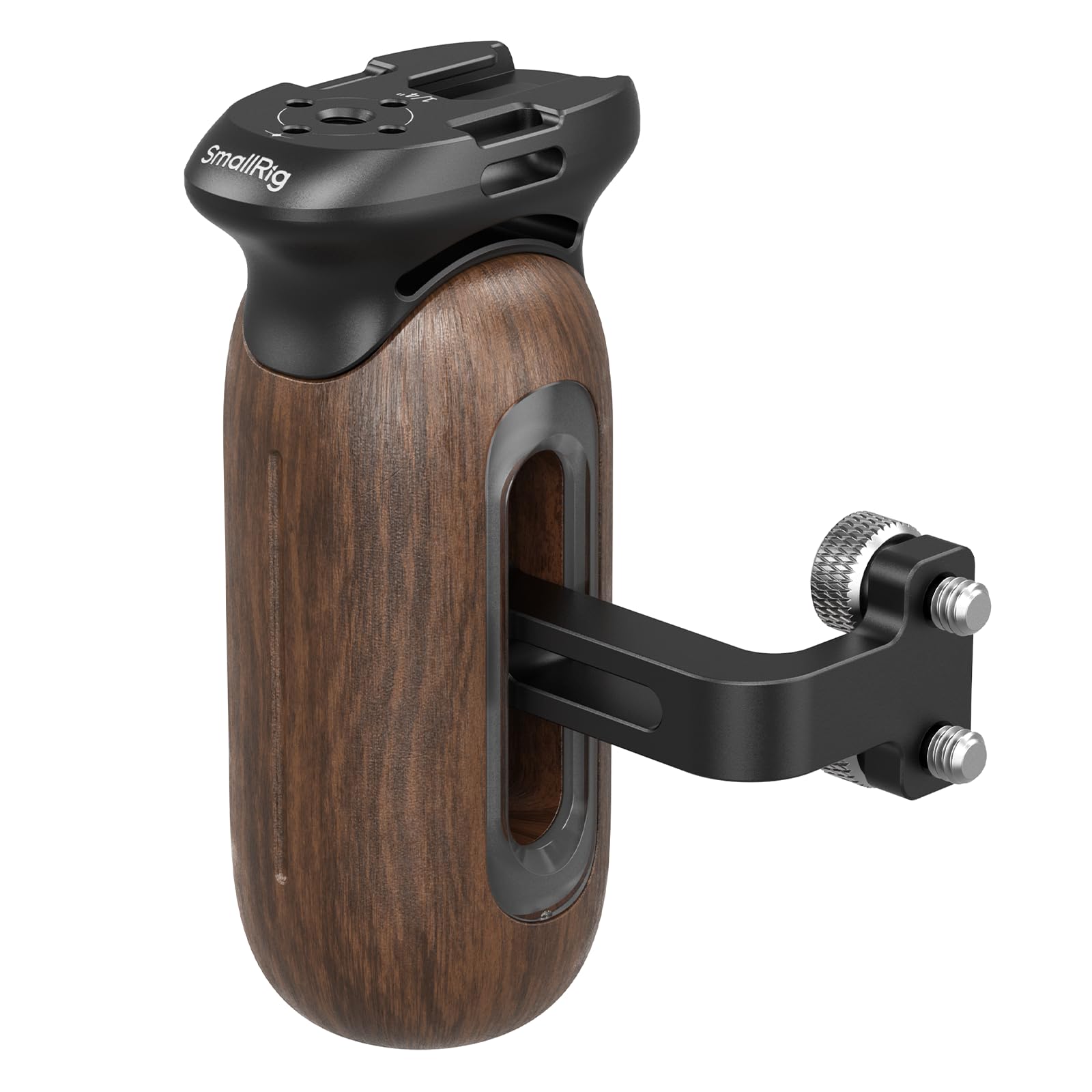 SmallRig Wooden Side Handle for Camera Cages with 1/4"-20 Threaded Holes, Left or Right Side Ergonomic Handgrip, 28mm / 1.1in Vertical Adjustment, 15kg / 33.1lb Load Capacity