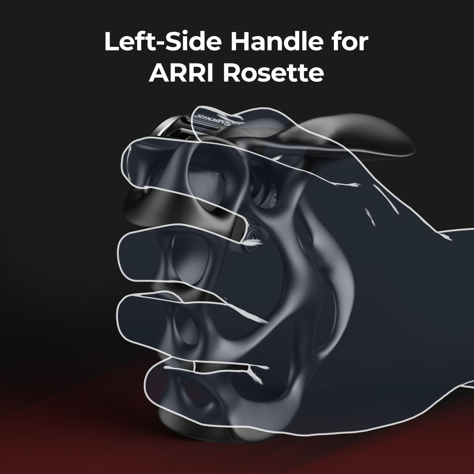 SMALLRIG 360° Rotating Hollow Left-Side Handle for ARRI Rosette, 15kg/ 33lb Load for Camera Cages & Shoulder Rigs