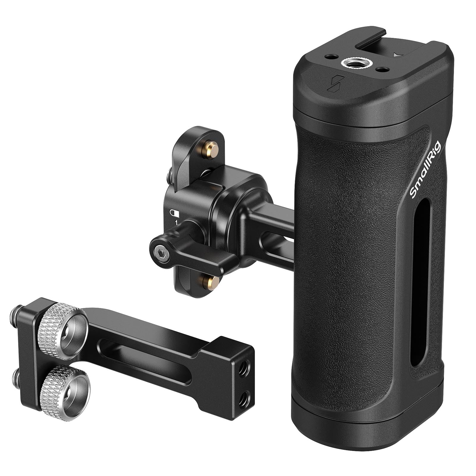 SmallRig Lightweight Mini Side Handle Kit with 1/4"-20 Threaded Holes & NATO Clamp, Load Capacity Up to 10kg / 22lbs, Ergonomic Camera Handle for Left or Right Hand, Up and Down Adjustable