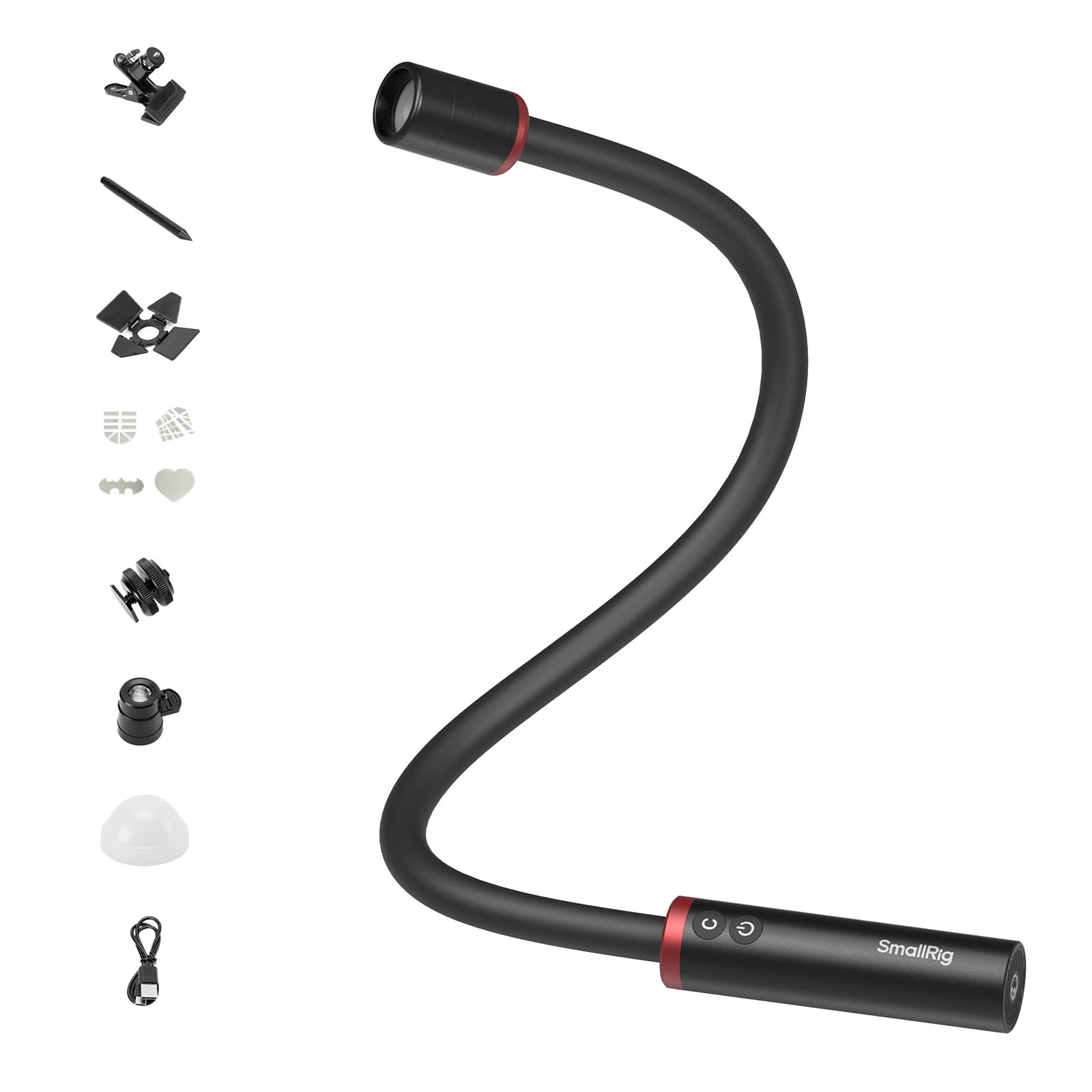 SmallRig RM 03 Macro Photography LED Light, Adjustable Beam Angle, 5 Colors CRI 95 TLCI 92, Macro Arm Light for Camera with Cold Shoe Adapter, Clamp, Diffuser, Spotlight, Barndoor, IP54 Rating - 5480