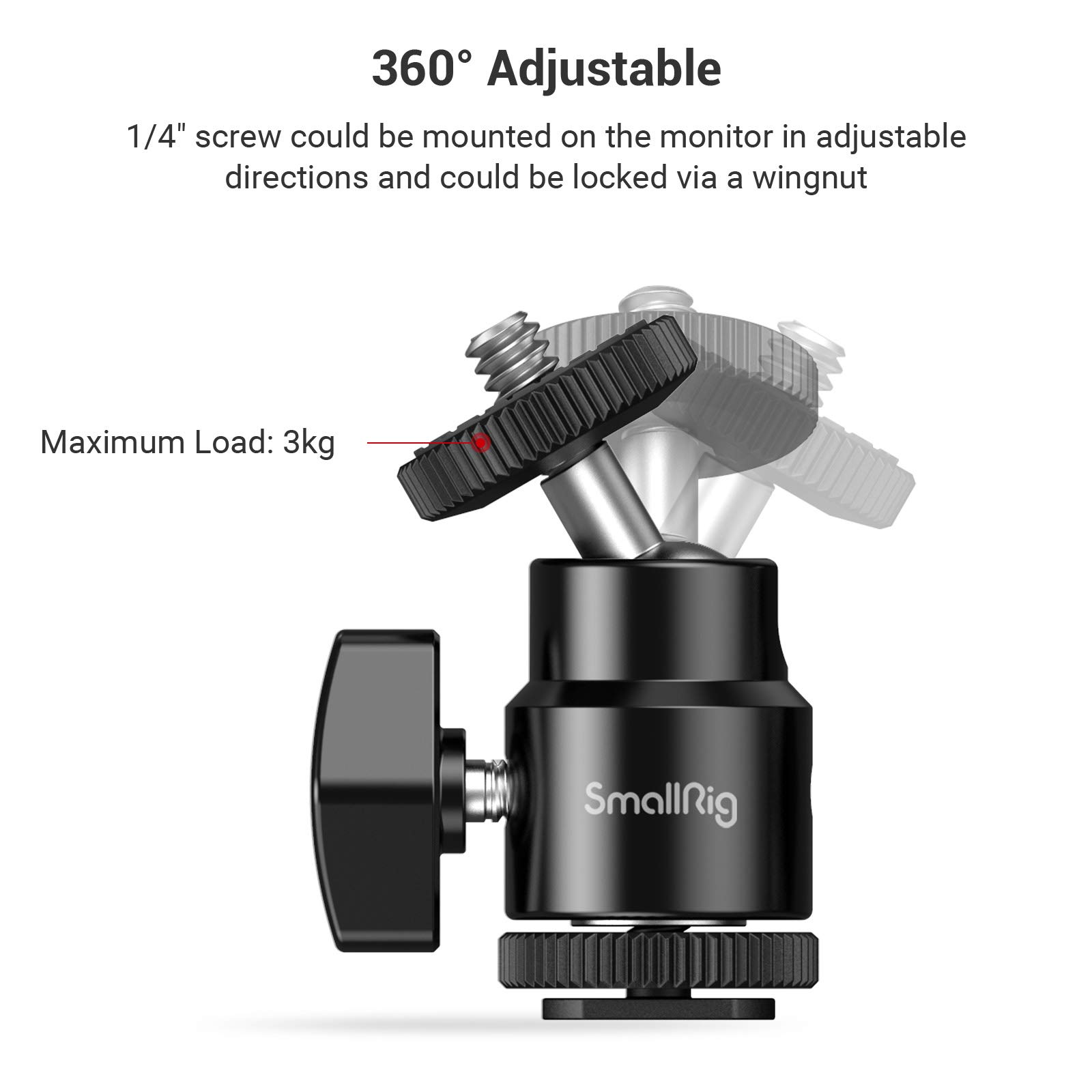 674-smallrig-1-4-camera-hot-shoe-mount-ballhead-tripod-with-additional-1-4-screw-2pcs-pack-2059-3.jpg SmallRig 1/4" Camera Hot Shoe Mount, Ballhead Tripod with Additional 1/4" Screw, 2pcs Pack - 2059