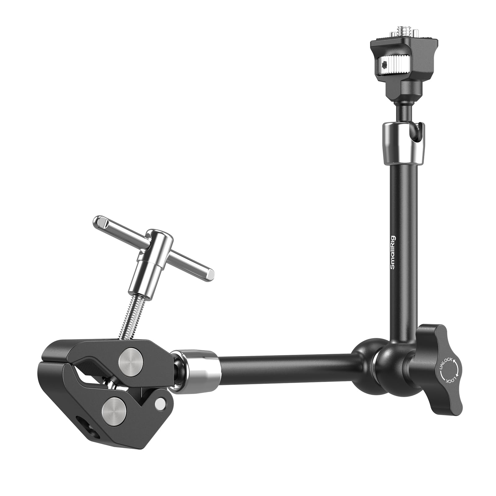 SMALLRIG 11 Inch Magic Arm with Crab-Shaped Clamp, Arm with 1/4"-20 Screw and Retractable Pins, for Action Cameras, Monitors, Video Lights, and Microphones - 5311