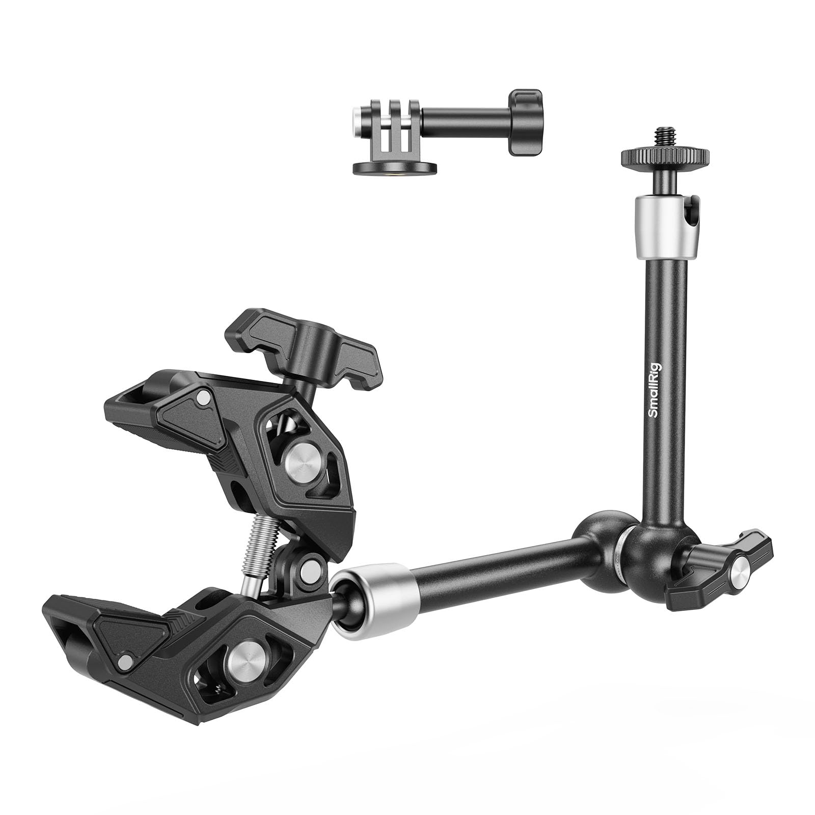 SMALLRIG Magic Arm Clamp Kit, Camera Mount Articulating Friction Arm w Super Clamp, w 1/4"-20 Screw and Thread Hole, for Camera, Light, Monitor, Webcam or Action Camera 1.5kg, for Table, Tube