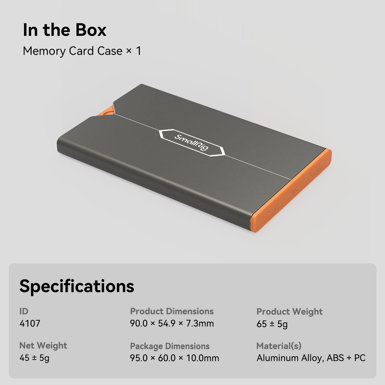 SMALLRIG Memory Card Storage Case - 8 Slot Holder for SD, CFexpress Type-A & TF Cards - Photography Enthusiasts - 4107