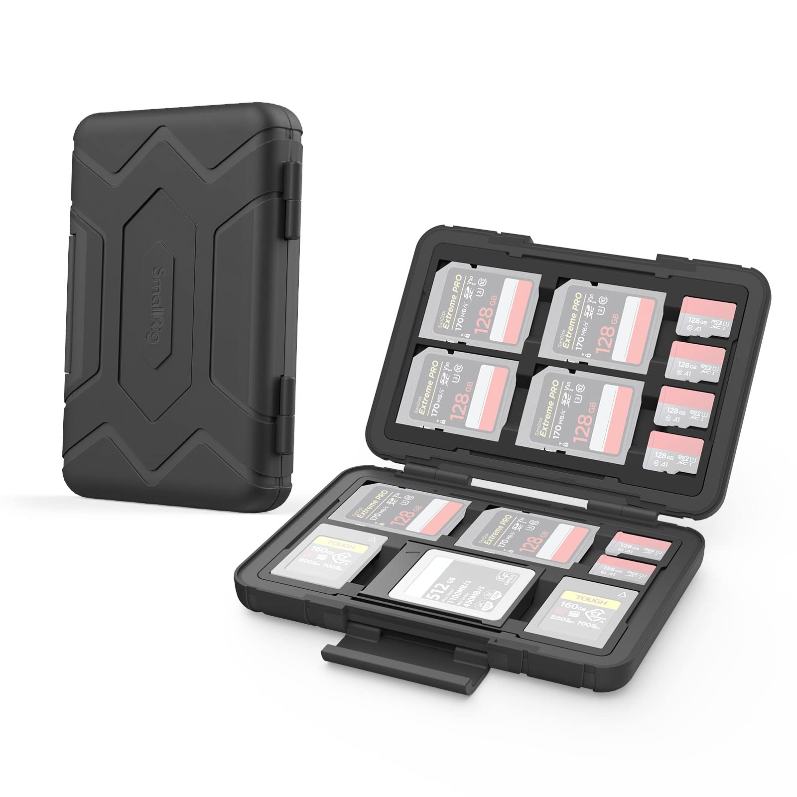 SMALLRIG Memory Card Holder Case 15 Slots, Water-Resistant for SD Card, Micro SD Card, CFexpress Type A/Type B Card, XQD Card - 3192