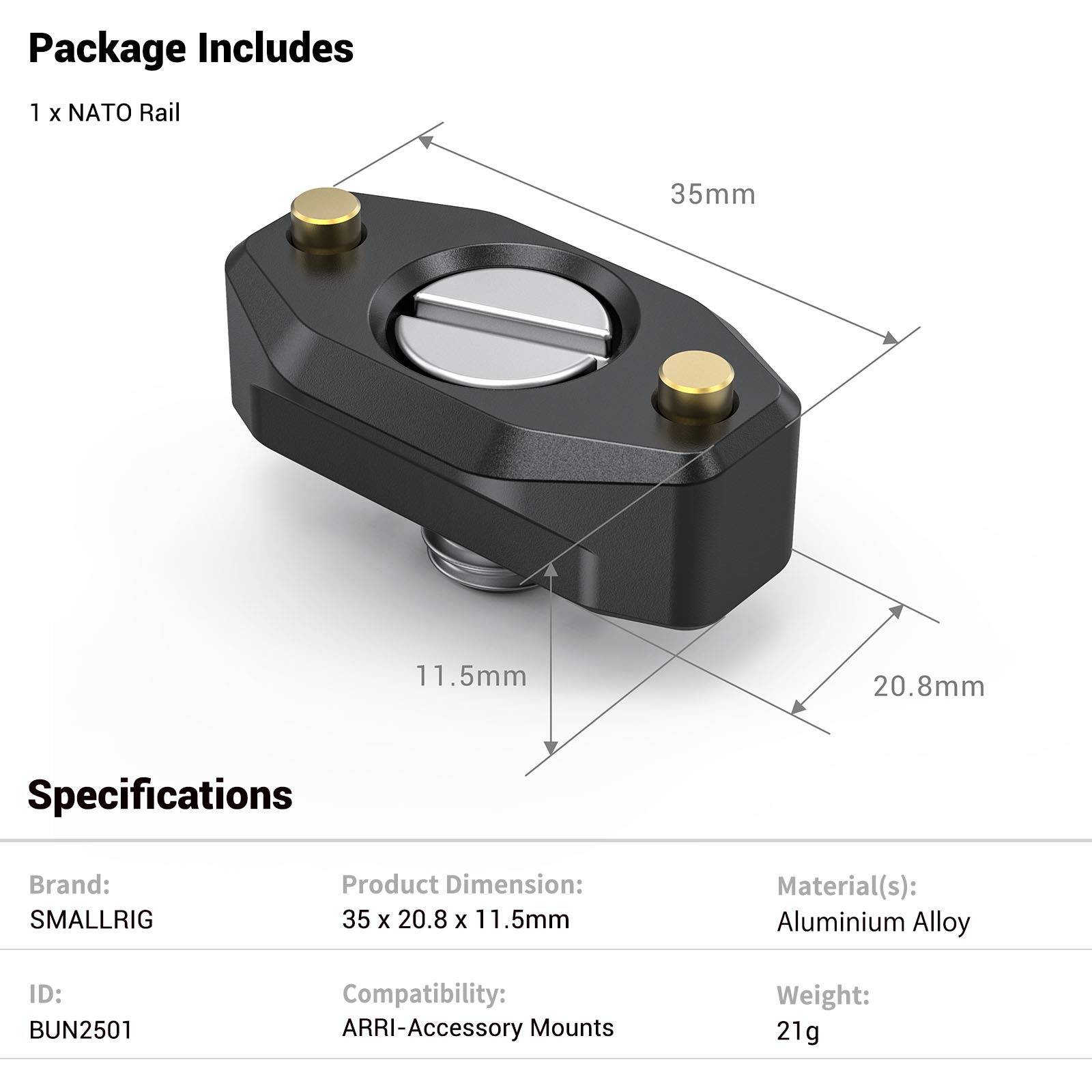 808-smallrig-nato-rail-with-locating-screw-for-arri-35mm-bun2501b-7.jpg SmallRig NATO Rail with Locating Screw for ARRI 35mm BUN2501B