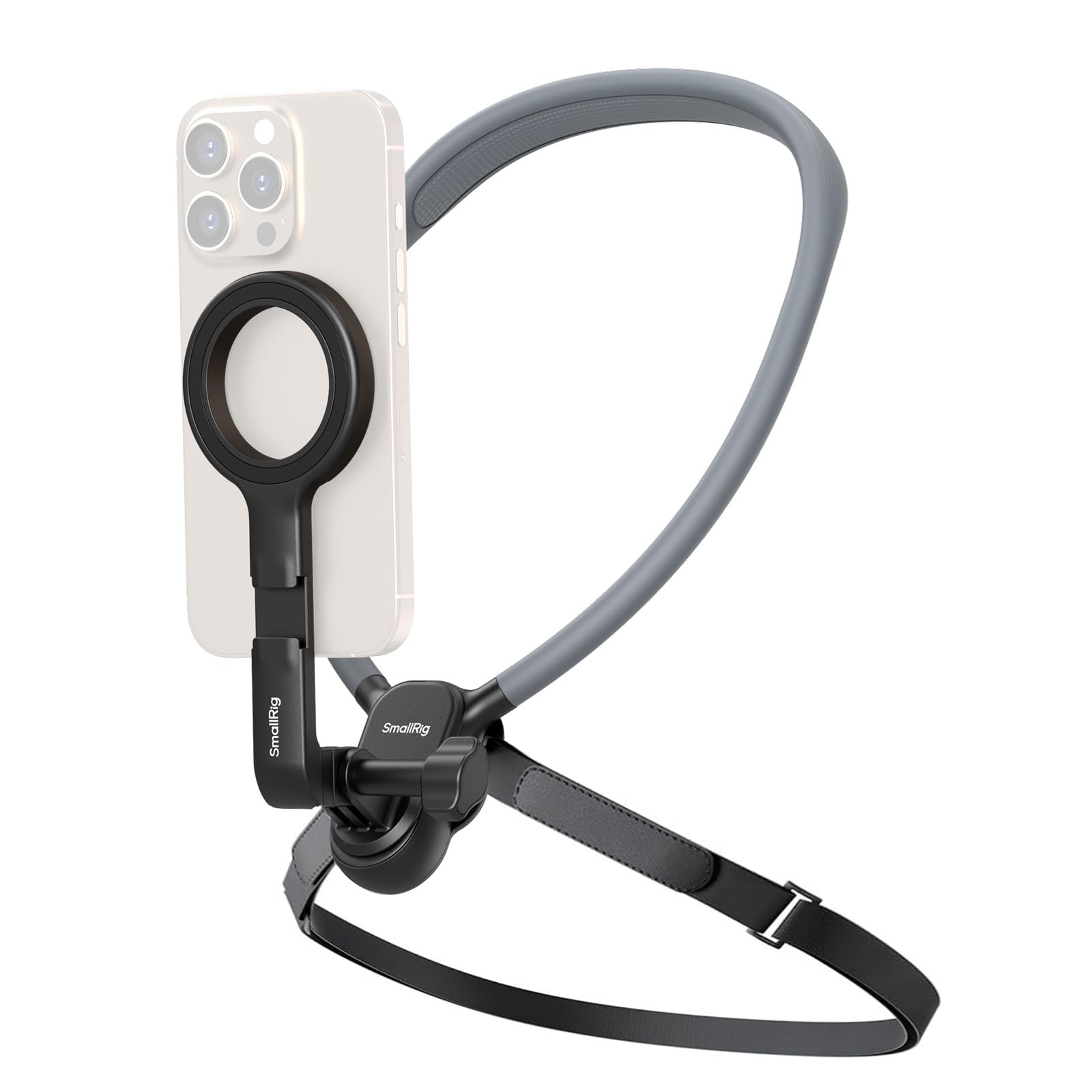 SMALLRIG Magnetic Compatible Neck Mount for Phones, Neck Phone Holder POV/Vlog Selfie Holder, Maximum Capacity 300g, Phone Neck Holder for iPhone 16 15 14 13 12 Seires, and for Android Phones - 5127