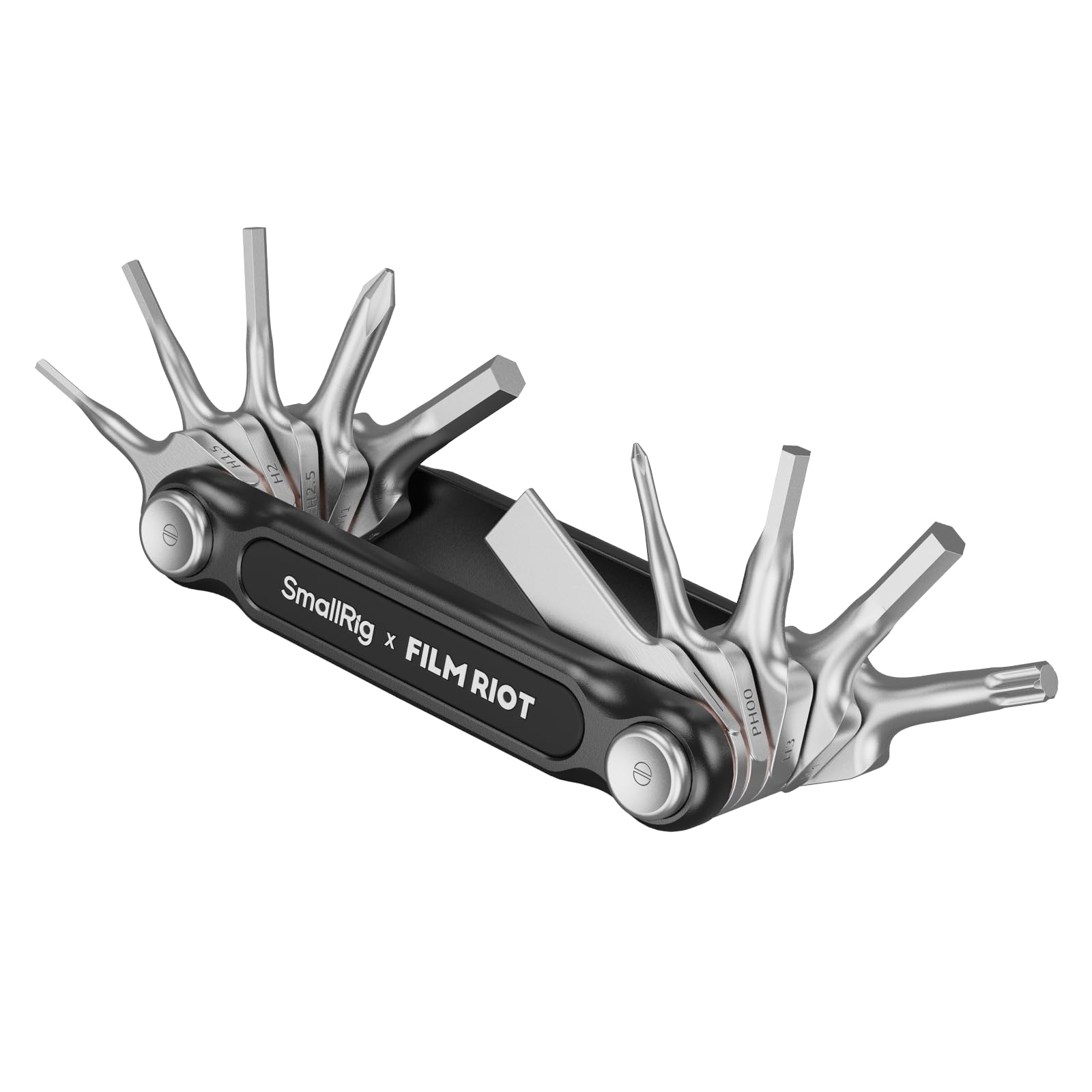 SmallRig x FILM RIOT 10-in-1 Folding Tool Set with Screwdrivers and Hex Key Wrenches, Multiple Angle Positioning, Portable and Compact Design (Black) - 4375