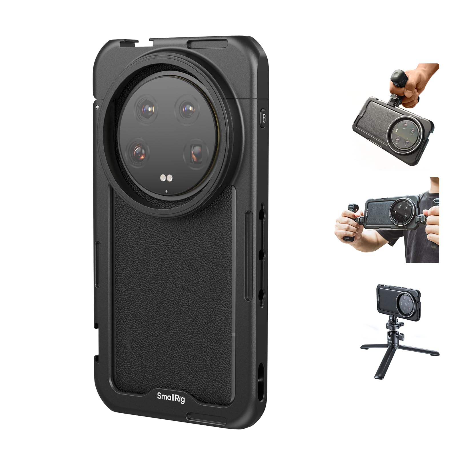SmallRig Phone Cage for Xiaomi 14 Ultra, Aluminum Quick Release Design Mobile Video Cage with Cold Shoes for Videography/Video Recording/YouTube/Live Streaming/Vlog - 4733