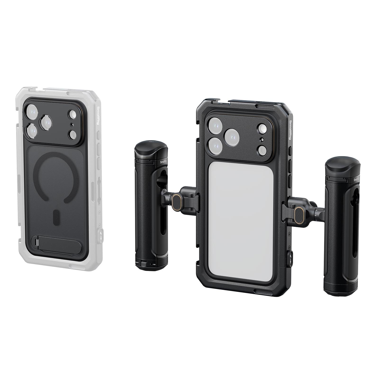 SmallRig Phone Video Cage Dual Handheld Kit for iPhone 17 Pro, Phone Rig with Wireless Quick Release Side Handle, 17mm T-Mount & Lens Backplate for Video Recording/YouTube/Live Streaming/Vlog - 5540