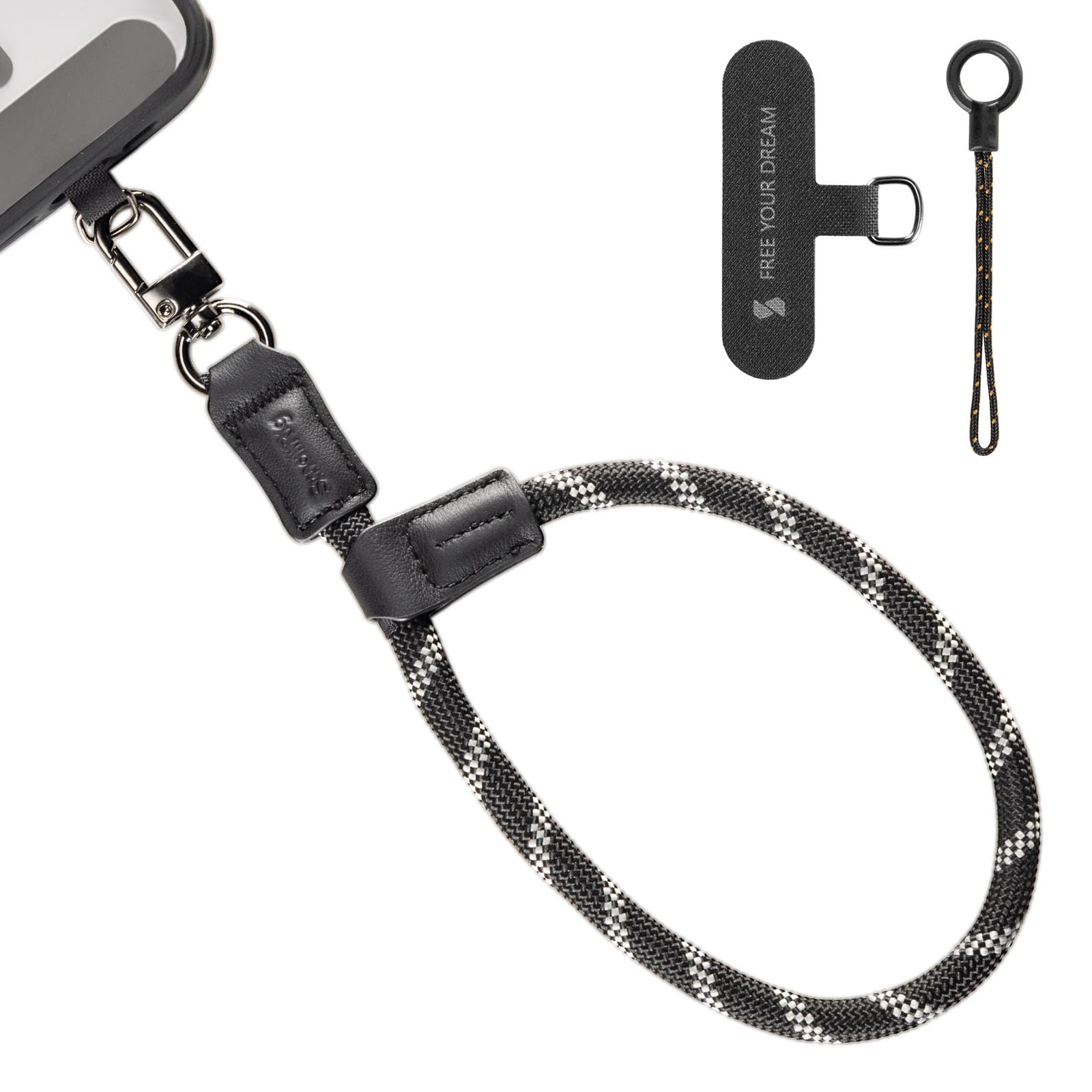 SMALLRIG Adjustable Phone Wrist Strap, 38cm Leather & Nylon Wrist Strap for iPhone, for Samsung